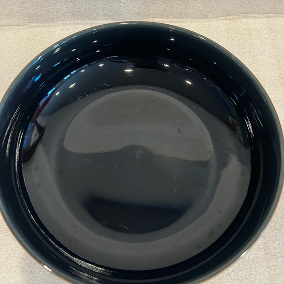 9" Salad Serving Bowl in the Jet Stripes pattern by Denby-Langley.  On Rim 9 5/8 - Picture 2 of 8